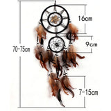 Feather Dream Catcher Indian Style Wall Hanging Wind Chimes For Car Ornaments Room Decor with Rattan Bead Dreamcatchers
