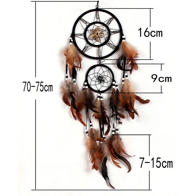 Feather Dream Catcher Indian Style Wall Hanging Wind Chimes For Car Ornaments Room Decor with Rattan Bead Dreamcatchers