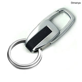 Men New Silver Color Key chain fashion Double ring Separate your home and office keys Women Charm Car key Ring Best Gift