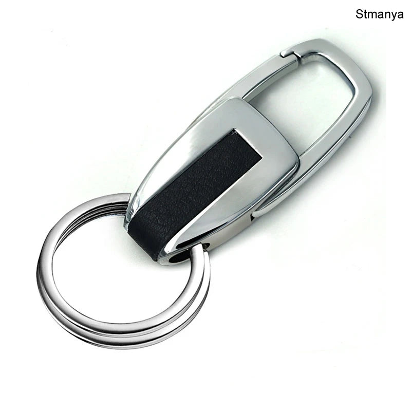 Men New Silver Color Key chain fashion Double ring Separate your home and office keys Women Charm Car key Ring Best Gift