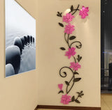 Fast 3D Romantic Rose Flower Wall Sticker Removable Home decor Decal Room Vinyl