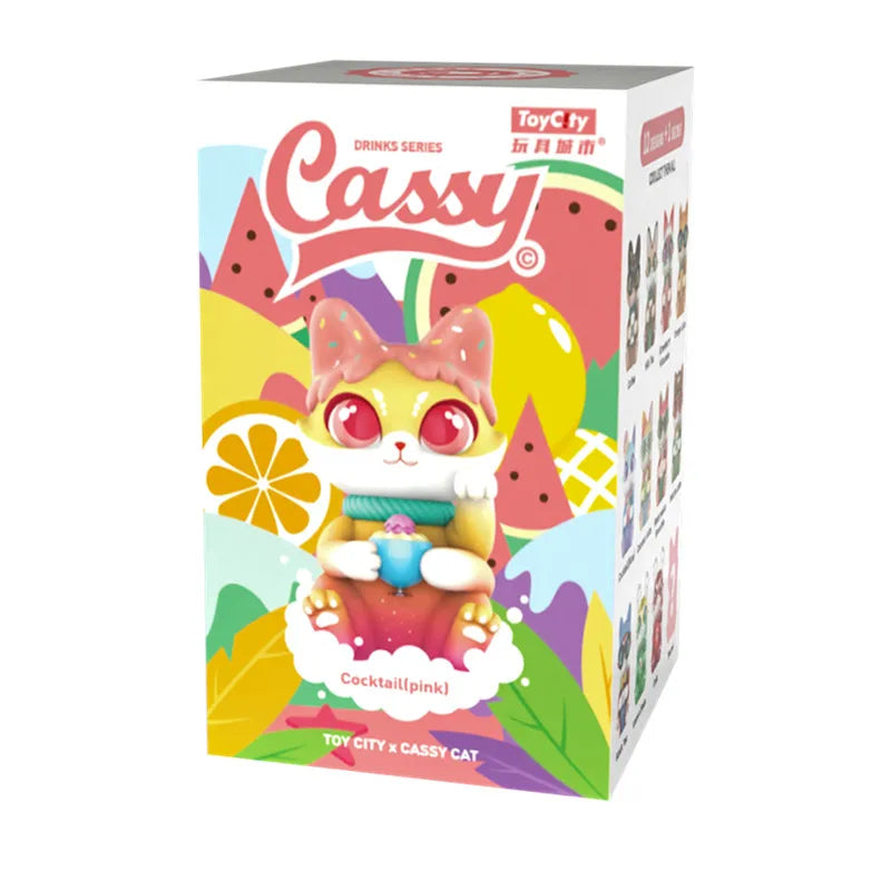 Anime New Cassy Cat Drinks Series Mystery Box Anime Original Figure Collection Model Desktop Ornaments Doll Toys