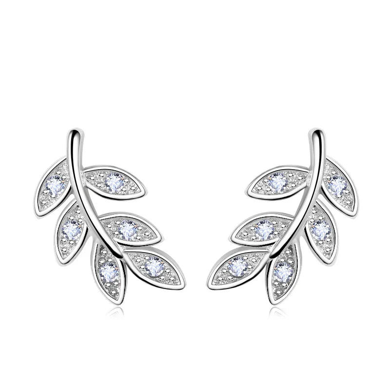 Luxury 925 Sterling Silver Leaf Small Earrings For Women High Quality Fine Jewelry  Novelties 2023 Trend To Sell