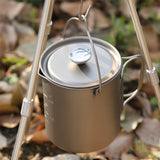 Lixada 750ml Titanium Cup Coffee Cup Mug French Press Pot Coffee Maker with Lid Outdoor Camping Cooking Pot