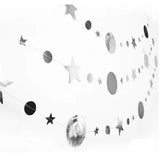 Christmas Decorations for Home Paper Star Dot Garland Flash Banner DIY Birthday Wedding Baby Shower Curtain 2022 Navidad Decor