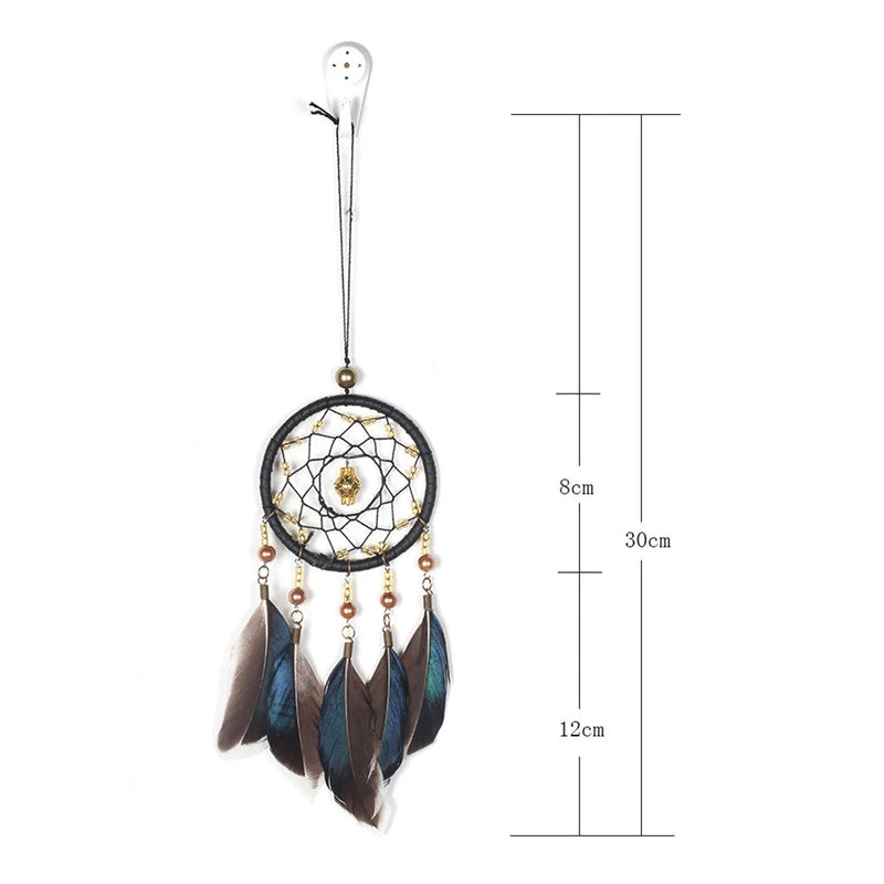 Feather Dream Catcher Indian Style Wall Hanging Wind Chimes For Car Ornaments Room Decor with Rattan Bead Dreamcatchers