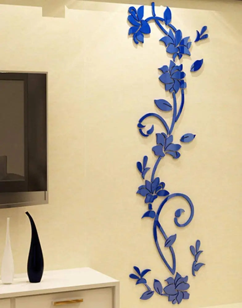 Fast 3D Romantic Rose Flower Wall Sticker Removable Home decor Decal Room Vinyl