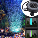 Underwater Submersible Fish Tank Light Color Changing LED Air Bubble Light Waterproof Aquarium Lamp Making Oxygen for Fish Tank