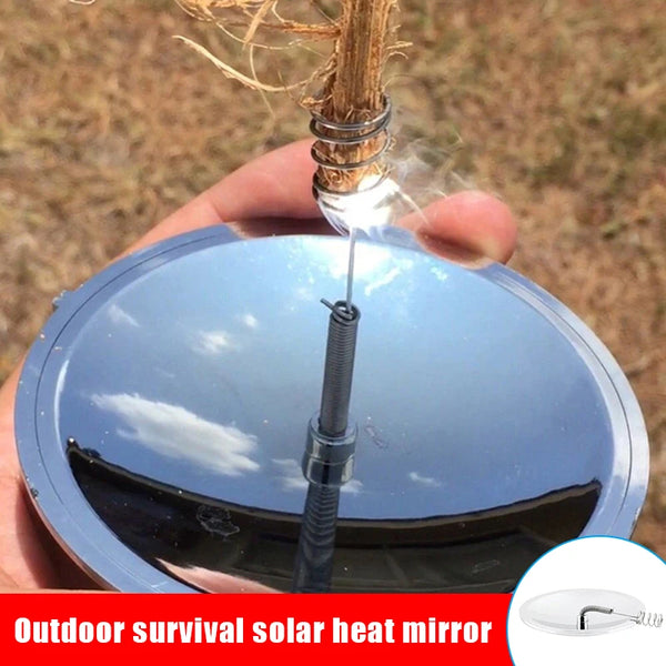 Concave Mirror Outdoor Survival Fire Solar Spark Lighter Emergency Fire Starter Tool Camping Hiking Accessories Supplies