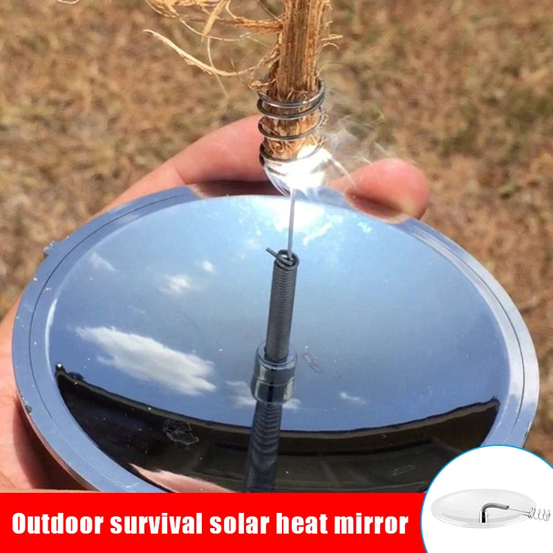 Concave Mirror Outdoor Survival Fire Solar Spark Lighter Emergency Fire Starter Tool Camping Hiking Accessories Supplies