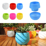 Creative Eco-friendly Colourful Mini Round Plastic Plant Flower Pot Garden Home Office Decor Planter Flower Pots