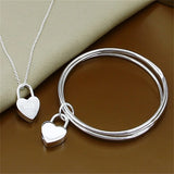Fine Jewelry Set 925 Sterling Silver Sideways Snake Chain Bracelet Necklace Sets For Women Men Fashion Charm Jewelry Gift