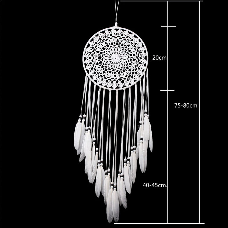 Feather Dream Catcher Indian Style Wall Hanging Wind Chimes For Car Ornaments Room Decor with Rattan Bead Dreamcatchers