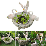 Resin Swan Ornament Creative Micro Landscape Rockery Furnishings for Outdoor Garden Courtyard Decoration In Stock