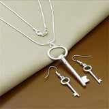 Fine Jewelry Set 925 Sterling Silver Sideways Snake Chain Bracelet Necklace Sets For Women Men Fashion Charm Jewelry Gift