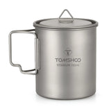 Lixada 750ml Titanium Cup Coffee Cup Mug French Press Pot Coffee Maker with Lid Outdoor Camping Cooking Pot