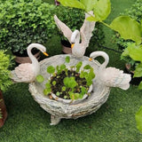 Resin Swan Ornament Creative Micro Landscape Rockery Furnishings for Outdoor Garden Courtyard Decoration In Stock