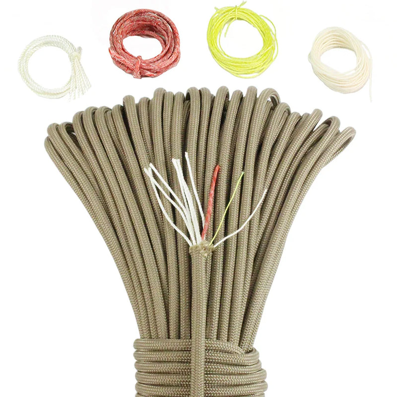 Noble Eagle 25FT 7.5M 550 10-core paracord 4mm outdoor Camping Survival tool PE fire rope fishing cotton line Parachute Hiking