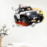 3D Supercross Vehicle Wall Stickers Wild jeep Broken Wall Poster Wall Art Car Decal Kids Room Decoration murals Boys Favors