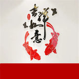 3D Stereo Mirror Stickers, Chinese Style, Living Room Entrance Decoration, Crystal Acrylic Wall Stickers, TV Backdrop,Restaurant
