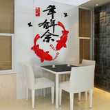 3D Stereo Mirror Stickers, Chinese Style, Living Room Entrance Decoration, Crystal Acrylic Wall Stickers, TV Backdrop,Restaurant