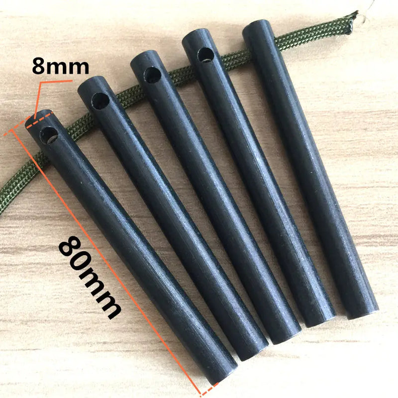 5PC Stainless Steel Outdoor Survival Camping Scraper Flint Bottle Opener Tools Black and Silver Fire Starter Lighter Camping