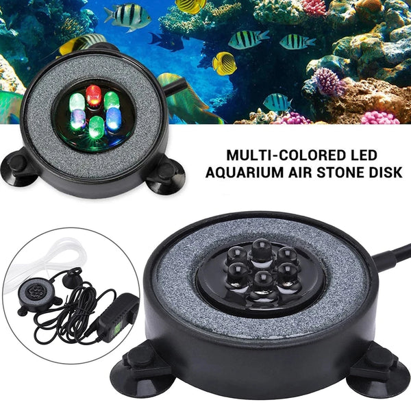 Underwater Submersible Fish Tank Light Color Changing LED Air Bubble Light Waterproof Aquarium Lamp Making Oxygen for Fish Tank