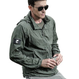 Summer Lightweight Tactical Jacket Men's Windbreaker Thin Skin Hooded Raincoat Quick Dry Breathable Waterproof Jacket