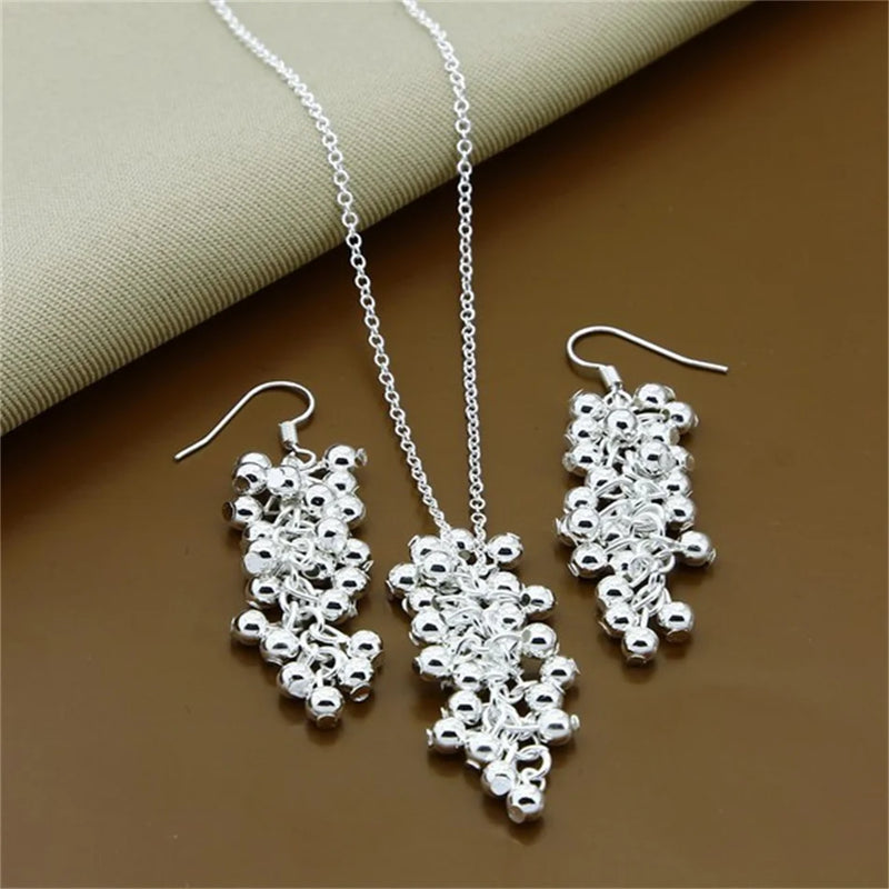 Fine Jewelry Set 925 Sterling Silver Sideways Snake Chain Bracelet Necklace Sets For Women Men Fashion Charm Jewelry Gift
