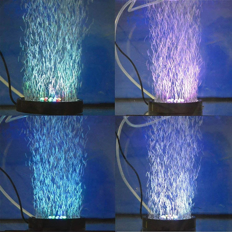 Underwater Submersible Fish Tank Light Color Changing LED Air Bubble Light Waterproof Aquarium Lamp Making Oxygen for Fish Tank
