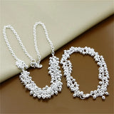 Fine Jewelry Set 925 Sterling Silver Sideways Snake Chain Bracelet Necklace Sets For Women Men Fashion Charm Jewelry Gift