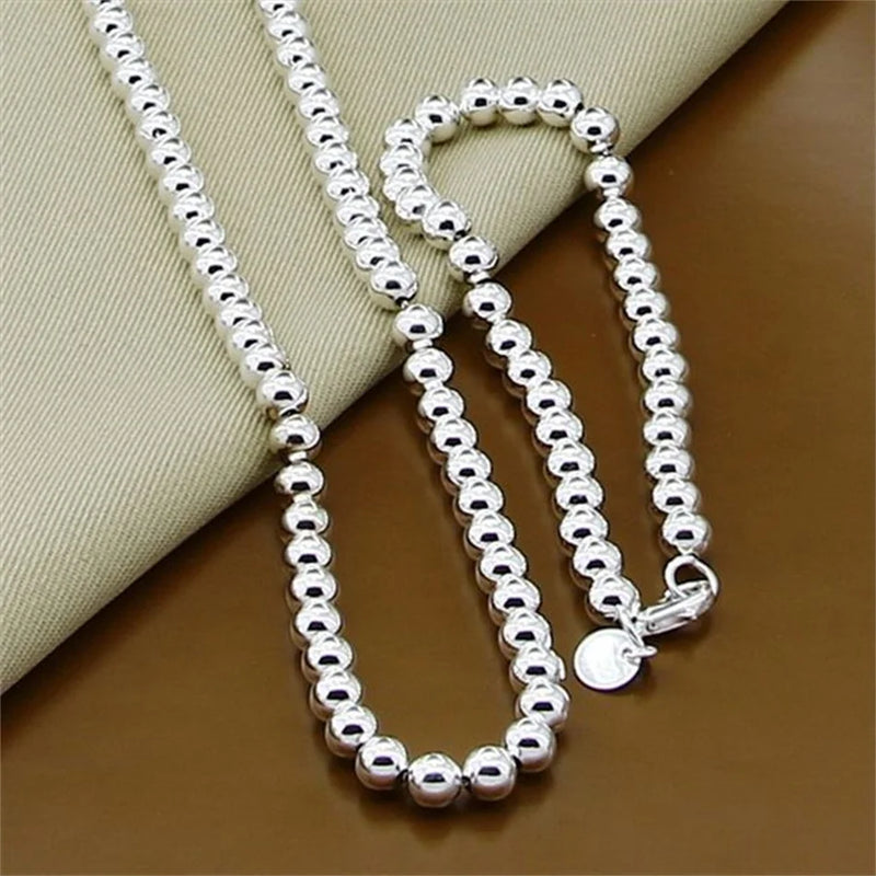 Fine Jewelry Set 925 Sterling Silver Sideways Snake Chain Bracelet Necklace Sets For Women Men Fashion Charm Jewelry Gift