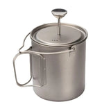 750ml Portable Outdoor Coffee Machine Pure Titanium French Coffee Pot for Camping Hiking Picnic Traveling