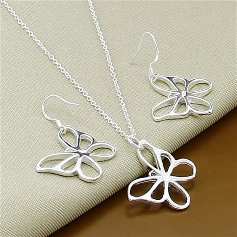 Fine Jewelry Set 925 Sterling Silver Sideways Snake Chain Bracelet Necklace Sets For Women Men Fashion Charm Jewelry Gift