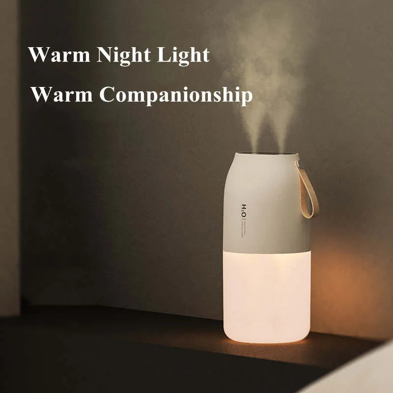USB Rechargeable Portable Double Mist Air Humidifier 300ml Cold Mist Diffuser 2000mAh Car Air Purifier USB Mini Air Freshener