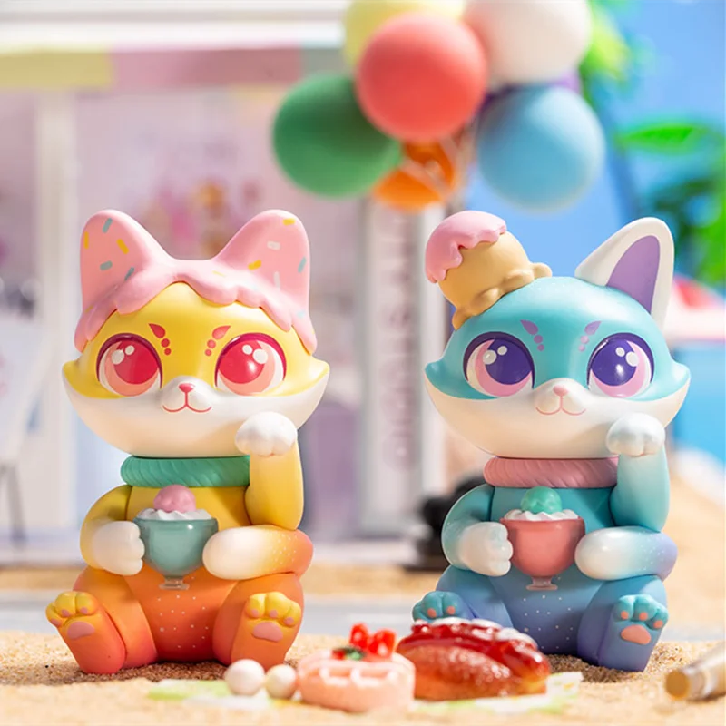 Anime New Cassy Cat Drinks Series Mystery Box Anime Original Figure Collection Model Desktop Ornaments Doll Toys