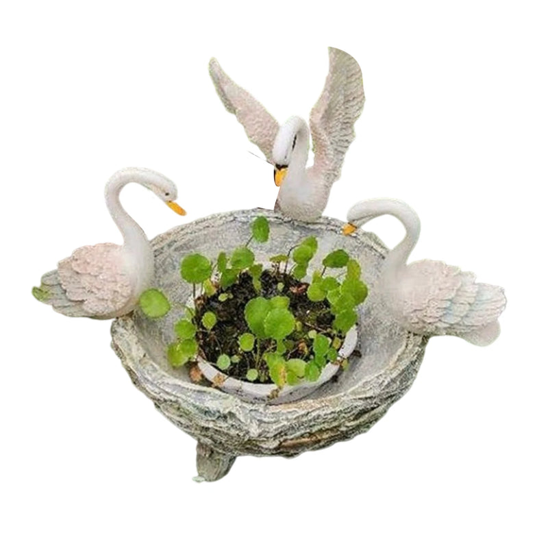 Resin Swan Ornament Creative Micro Landscape Rockery Furnishings for Outdoor Garden Courtyard Decoration In Stock