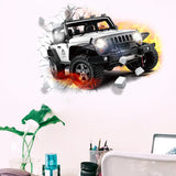 3D Supercross Vehicle Wall Stickers Wild jeep Broken Wall Poster Wall Art Car Decal Kids Room Decoration murals Boys Favors
