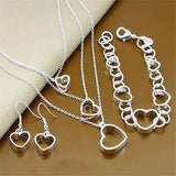 Fine Jewelry Set 925 Sterling Silver Sideways Snake Chain Bracelet Necklace Sets For Women Men Fashion Charm Jewelry Gift