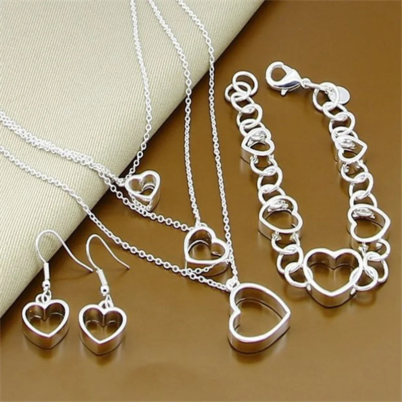 Fine Jewelry Set 925 Sterling Silver Sideways Snake Chain Bracelet Necklace Sets For Women Men Fashion Charm Jewelry Gift