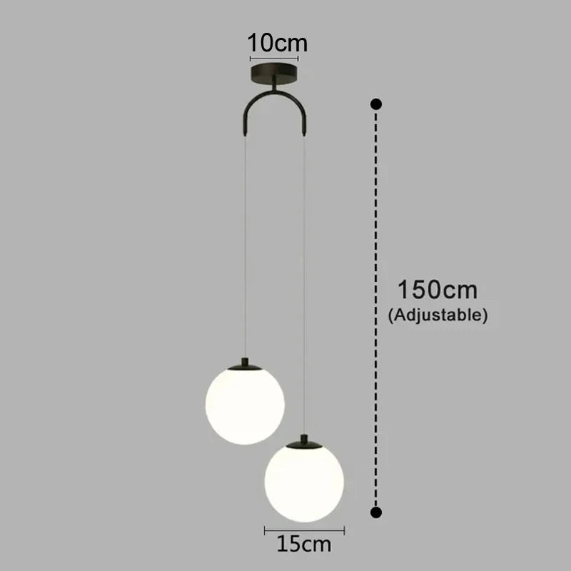 Modern Long Dining Room Chandeliers Glass Ball Lampshade Light Over The Table Kitchen Office Pendant Lamp Home Decor Luminaires