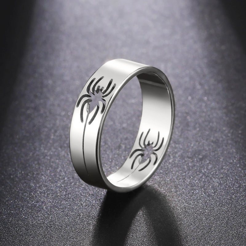 Skyrim Stainless Steel Spider Ring for Men Women 6MM Wide Finger Rings 2025 Hip Hop Punk Jewelry Birthday Gift for Lover Friend