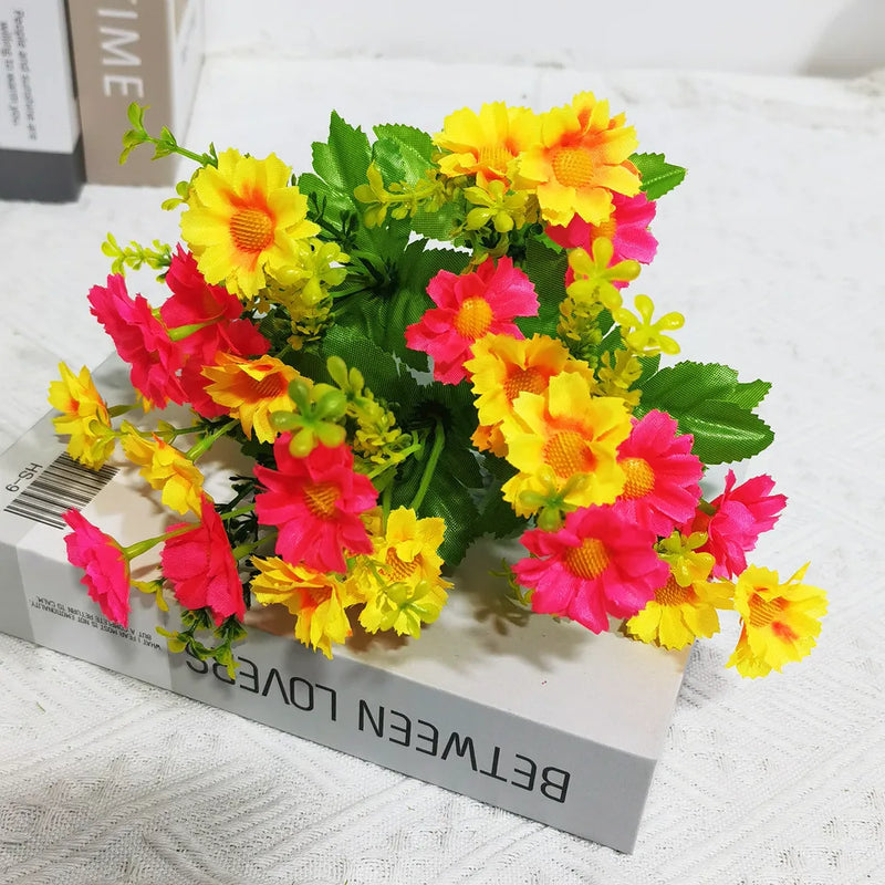 1 Bundle Artificial Flowers Outdoor UV Resistant Shrubs Plants Fake Flower Greenery for Office Kitchen Wedding Garden Decor
