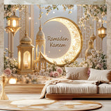 Elegant Ramadhan mural banner, durable wall decoration for room and party, festive home decor for New Year and Eid celebrations