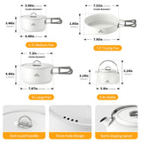 Naturehike Camping Cookware Ceramic Non-Stick Set Lightweight Portable Tableware Kettle Frying Pan Pot Cookset Kitchen Utensils