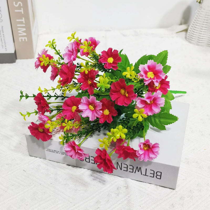1 Bundle Artificial Flowers Outdoor UV Resistant Shrubs Plants Fake Flower Greenery for Office Kitchen Wedding Garden Decor