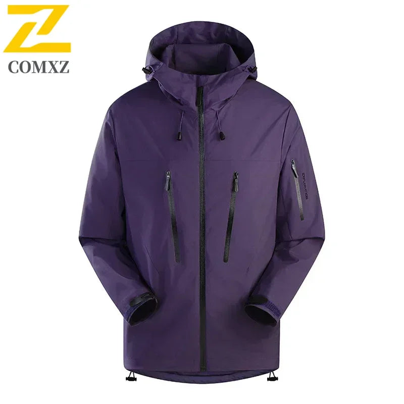 Spring Autumn Men's Windbreaker Fashion Outdoor Mountaineering Travel Windproof Waterproof Hooded Jacket Slim Fit Versatile Coat