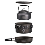 WELLHIKE Camping Cookware Set with Water Kettle Portable Camping Stove Tableware Pot Outdoor Fishing Camping Kitchen Supplies