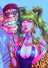 Cyber Punk Anime Neon Cool Girl Poster Aesthetic Purple Canvas Painting Wall Art Prints Pictures Gamer Room Home Decoration