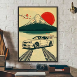 Japanese Cars Samurai Poster Poster HD art sticky wall waterproof home living room bedroom bar aesthetic decoration